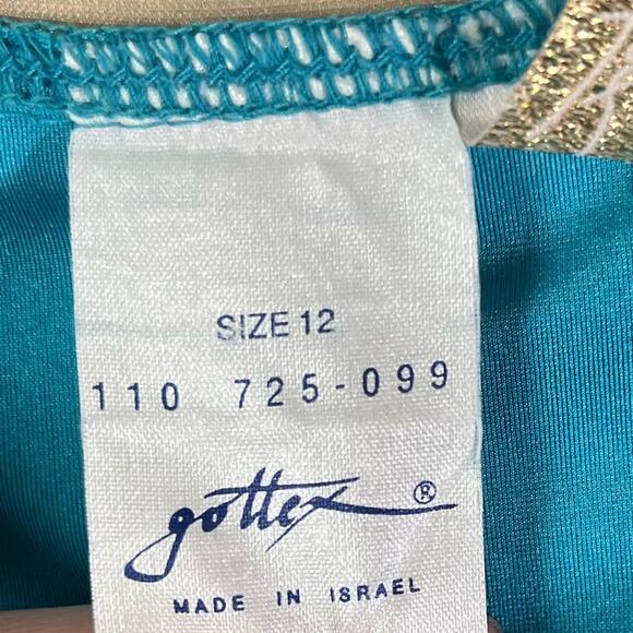 Gottex Vintage Underwire High Leg Teal Blue Two Piece Bikini Set - Picture 13 of 15